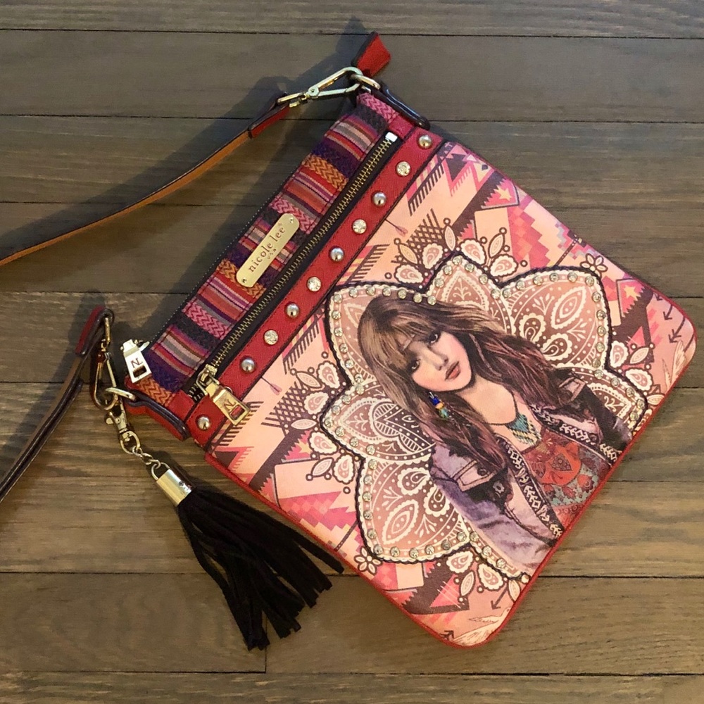 Nicole Lee Leather handbag unique boho